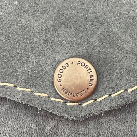 Portland Leather Goods Envelope Clutch Crossbody Bag Gray Convertible - Picture 3 of 15